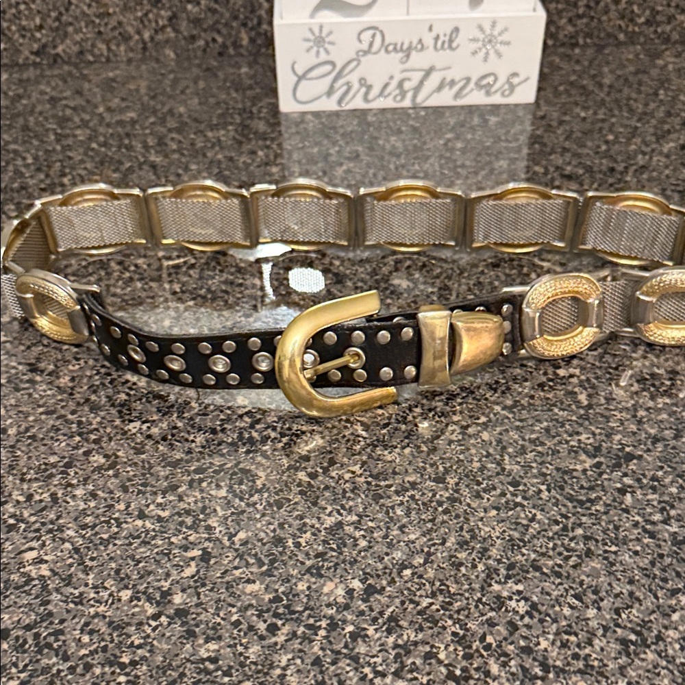 Vintage Metal, Mesh and Leather Belt